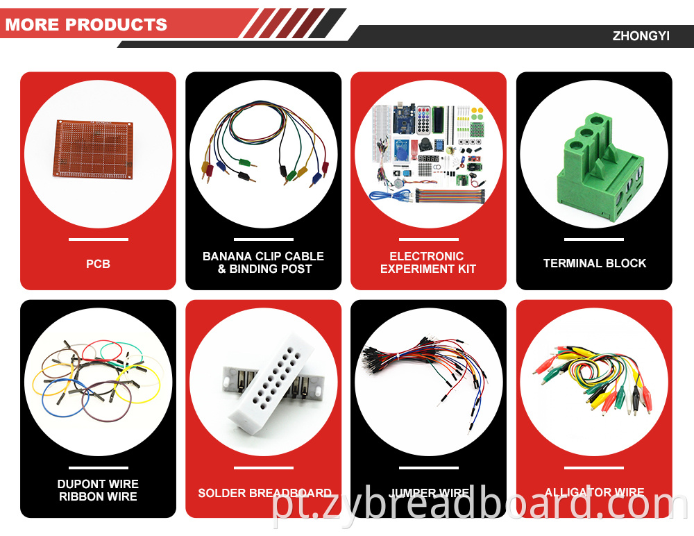 830 pontos Prototipo eletrônico Breadboard e fios de jumper com kit de arame adequado